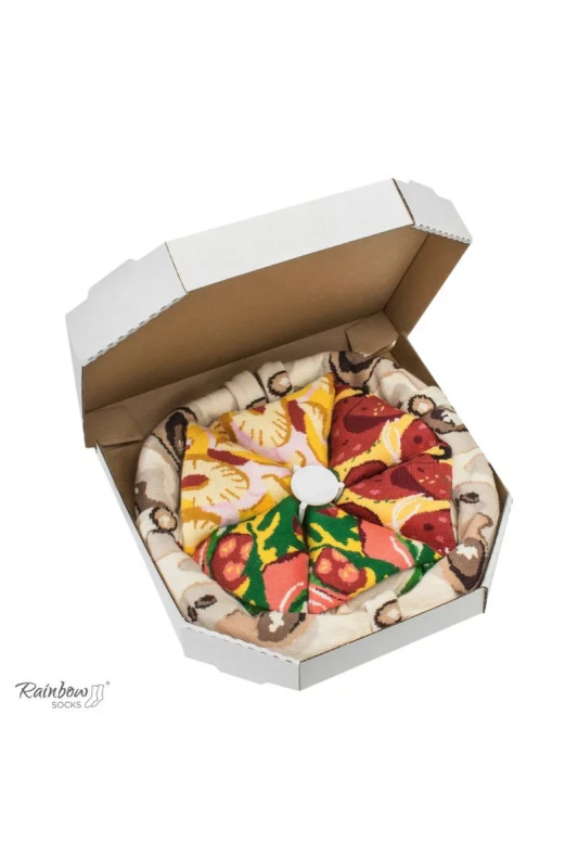 Rainbow Socks Pizza 4 páry Havajská Pepperoni italština 36-40