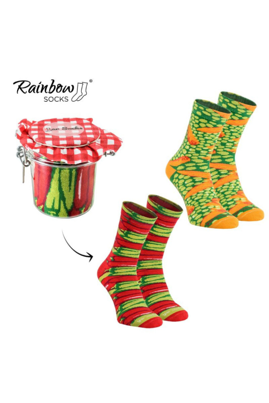 Ponožky Rainbow Socks Zelenina Ve Sklenici Chilli Papriky Hrášek S Mrkví 2 Páry 36-40