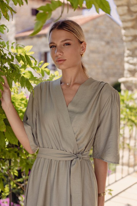 Dámské zavinovací midi šaty A761