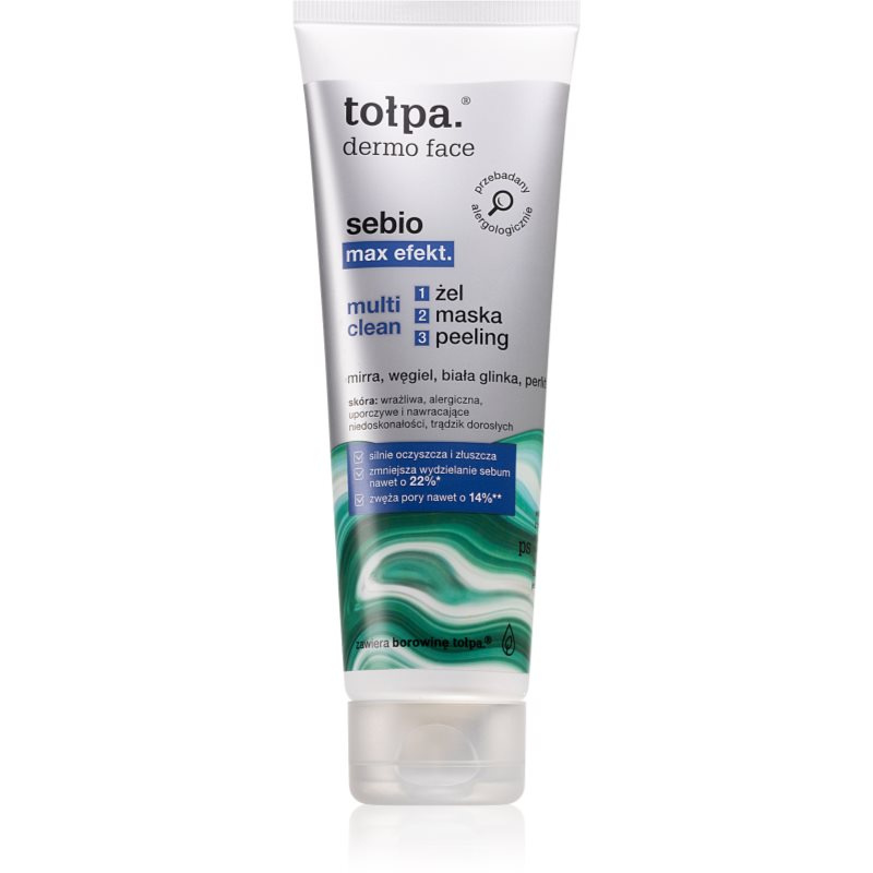 Tołpa Dermo Face Sebio Max Efect čisticí maska a peeling pro problematickou pleť, akné 100 ml