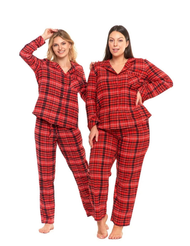 Pyžamo Moraj PDD7200-002 dlouhé/r 2XL-3XL pruhované červená XXL