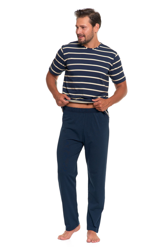 Pánské pyžamo Moraj PDM5300-012 Barva: Modrá - tmavě, Velikost: L