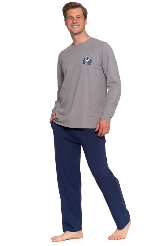 Pánské pyžamo Moraj PDM4600-013 Barva: Šedá, Velikost: 2XL
