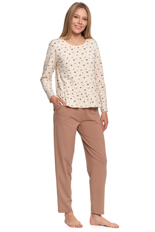 Dámské pyžamo Moraj PDD4100-012 Barva: Béžová, Velikost: 2XL