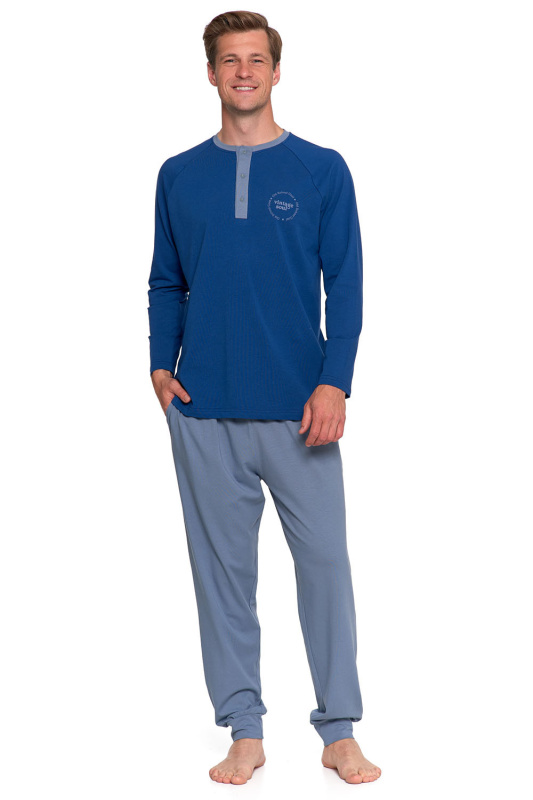 Pánské pyžamo Moraj PDM5600-003 Barva: Modrá - tmavě, Velikost: 2XL