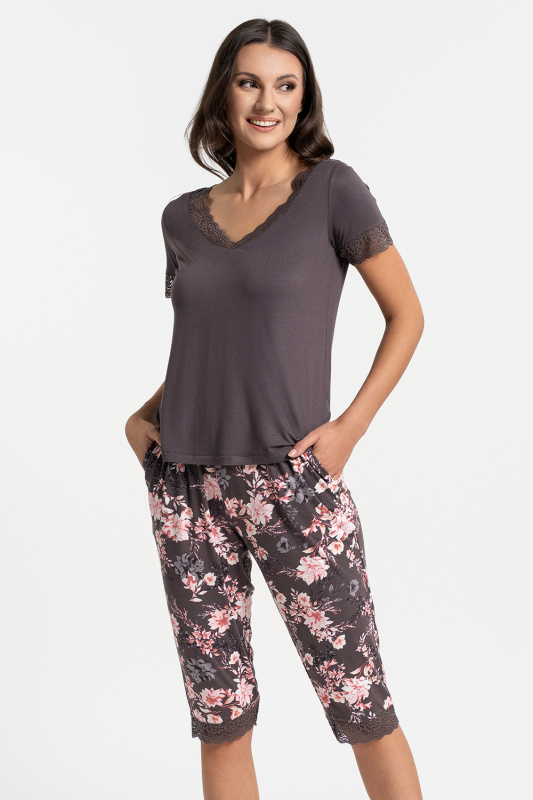 Pyžamo Moraj PDD4900-028 Barva: Hnědá, Velikost: 3XL