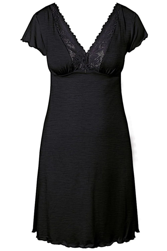 Noční košile Estera black - NIPPLEX černá M