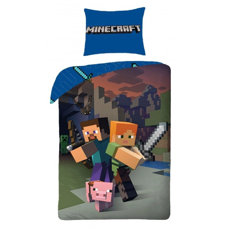 Povlečení Minecraft 140 × 200 cm + 70 × 90 cm
