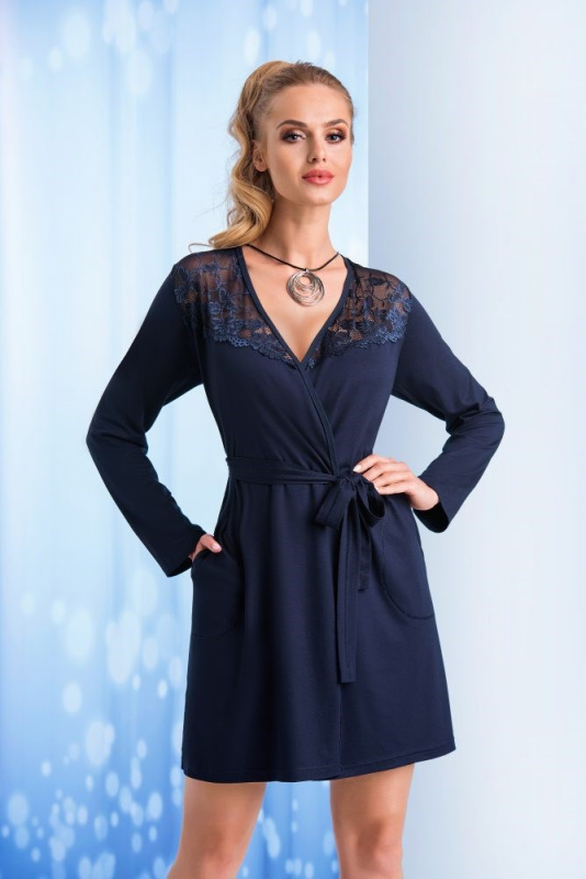 Dámský župan Donna Taylor SZ dark blue Barva: Modrá - tmavě, Velikost: XL