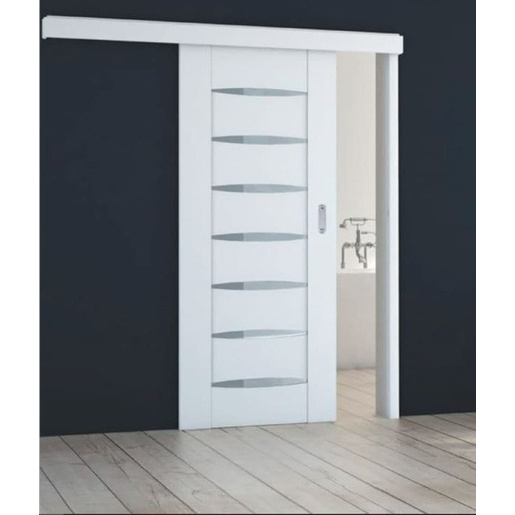 Posuvný systém na stěnu Naturel pro dveře 80cm bílý matný POSUVNSBM80