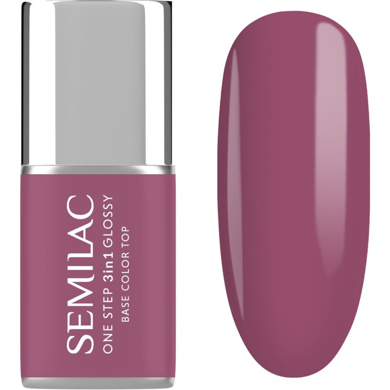Semilac One Step 3in1 Glossy gelový lak na nehty odstín 205 Purple Beige 7 ml