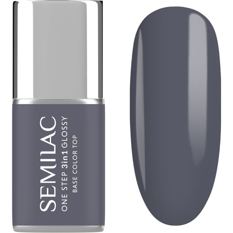 Semilac One Step 3in1 Glossy gelový lak na nehty odstín 185 Stone Grey 7 ml