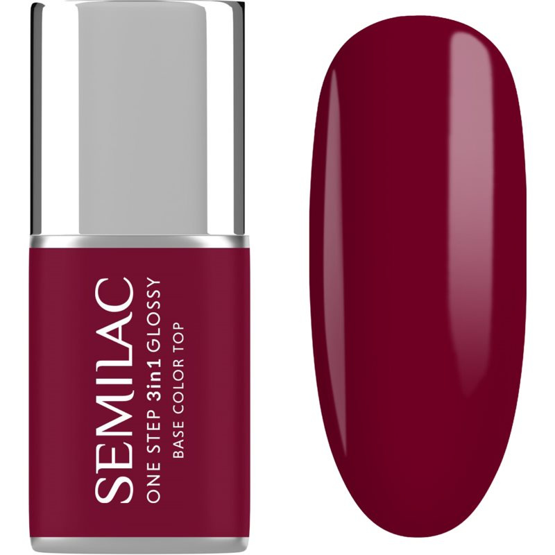 Semilac One Step 3in1 Glossy gelový lak na nehty odstín 570 Dark Raspberry 7 ml