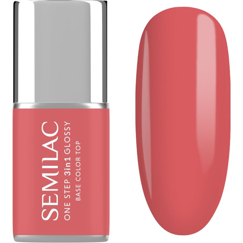 Semilac One Step 3in1 Glossy gelový lak na nehty odstín 690 Coral Pink 7 ml