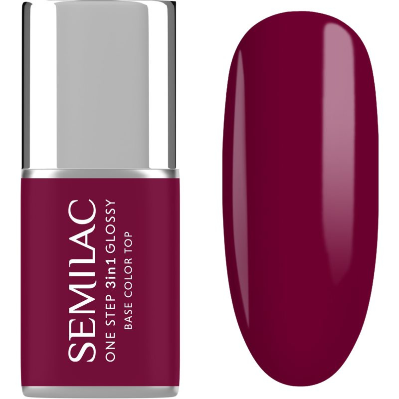Semilac One Step 3in1 Glossy gelový lak na nehty odstín 775 Plum Wine 7 ml