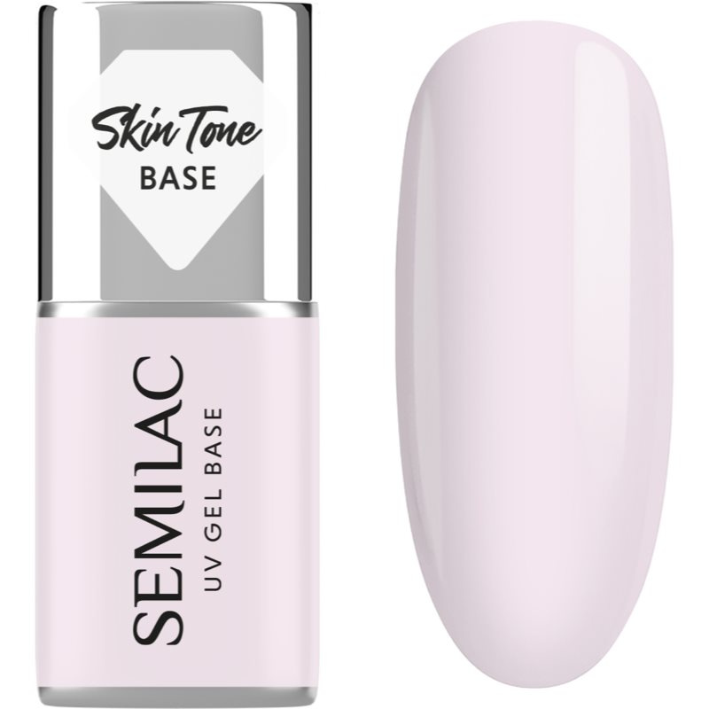 Semilac UV Gel Base Skin Tone Base podkladový lak pro gelové nehty odstín Natural Pink 7 ml