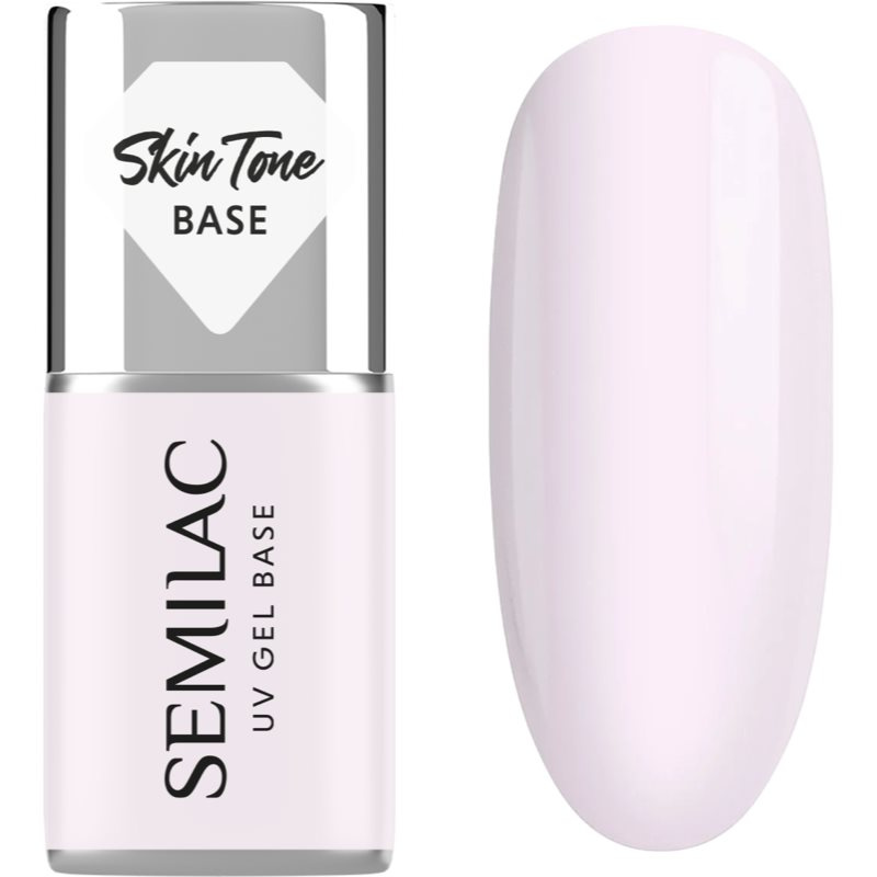 Semilac UV Gel Base Skin Tone Base podkladový lak pro gelové nehty odstín Milky Pink 7 ml