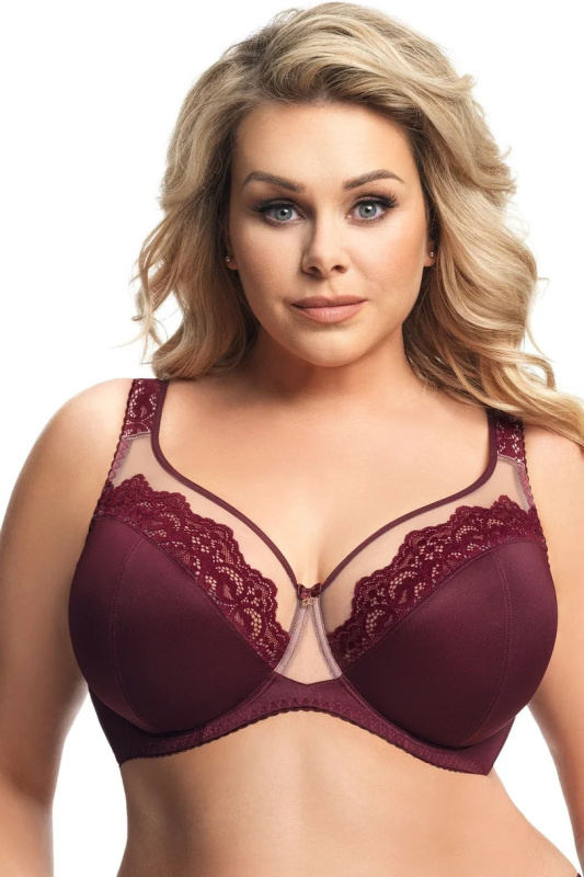 Měkká dámská podprsenka LUISSE K441 Bordó kaštanové 65L