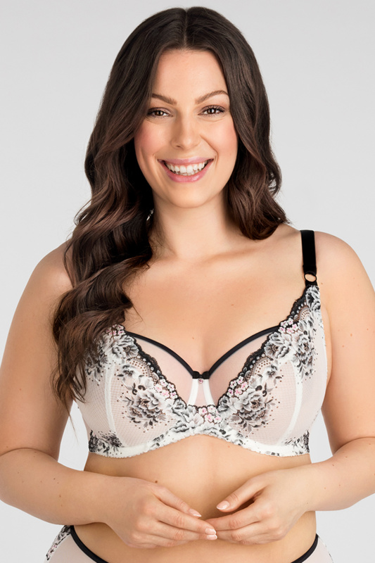 Podprsenka Gorsenia K840 Black-White Barva: Bílá, Velikost: 65G