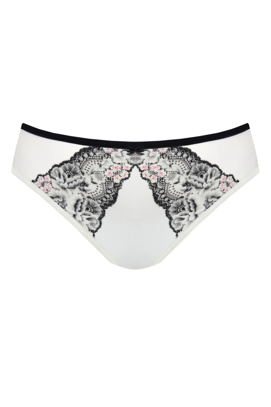 Tanga Gorsenia K842 Black-White Barva: Bílá, Velikost: 2XL