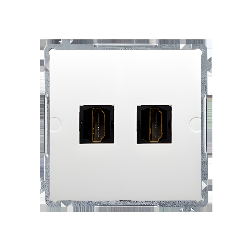 Zásuvka HDMI SIMON BASIC BMGHDMI2.01/11, 2 násobná (přístroj s krytem), bílá