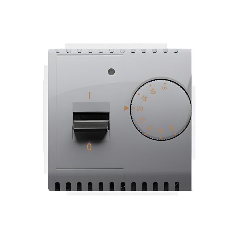 Termostat SIMON BASIC BMRT10W.02/21, s vnitř. tepl. senz., 16A/230V~, ocelová
