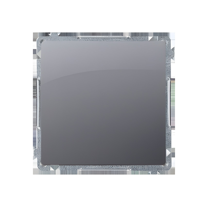 Ovladač zapínací SIMON BASIC BMP1.01/43, řazení 1/0, 10 A/250 V~, bezšroubové svorky, stříbrná