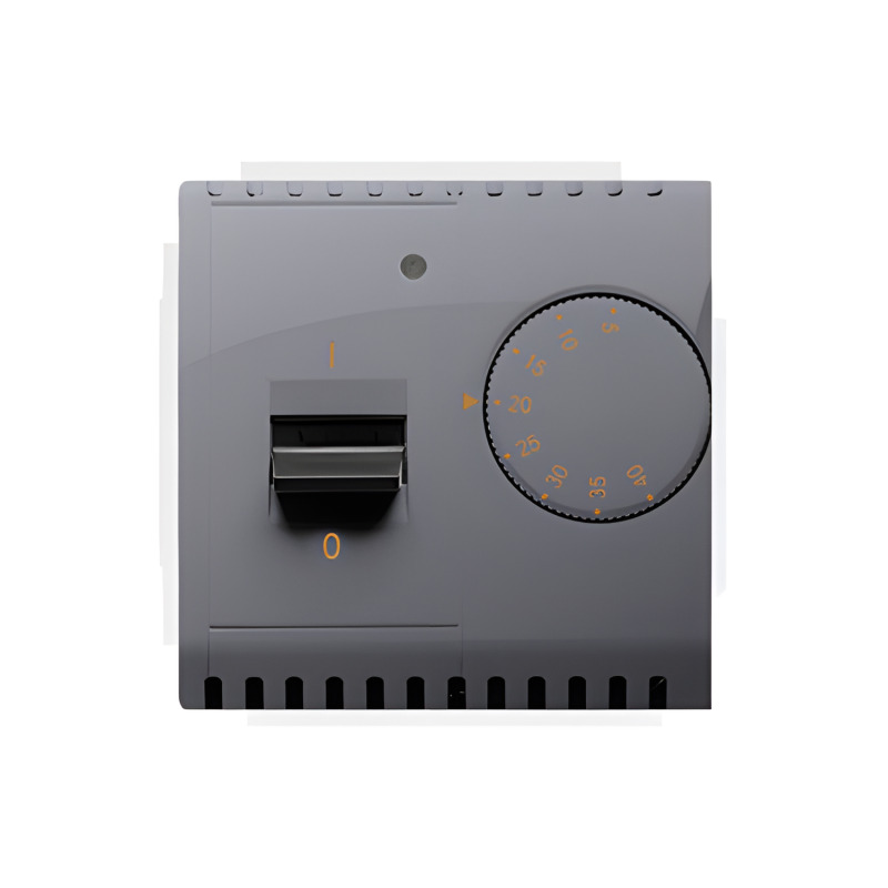 Termostat SIMON BASIC BMRT10W.02/43, s vnitř. tepl. senz., 16A/230V~, stříbrná