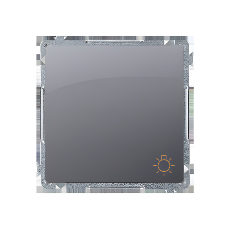 Ovladač zapínací SIMON BASIC BMS1.01/43, řazení 1/0, 10 A/250 V~, bezšroubové svorky, stříbrná