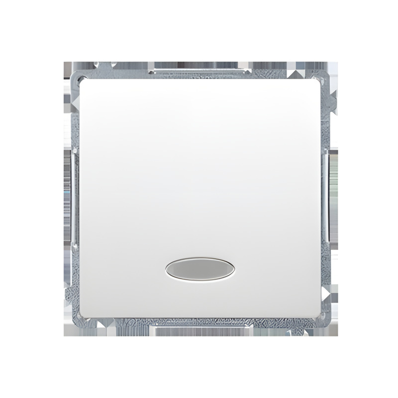 Přepínač střídavý SIMON BASIC BMW6L.01/X/11, LED podsv., ř.6So, 10A/250V~, bezšr. sv., bílá