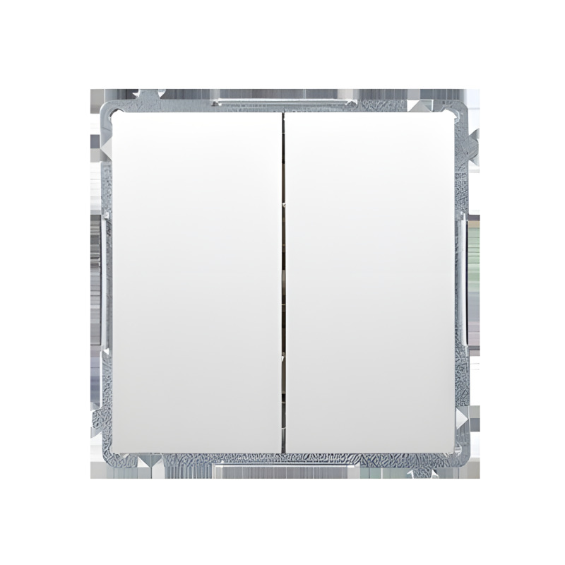 Přepínač střídavý SIMON BASIC BMW6/2L.01/X/11, 2 nás., LED podsv., ř.6So+6So, 10A/250V~, šr. sv., b