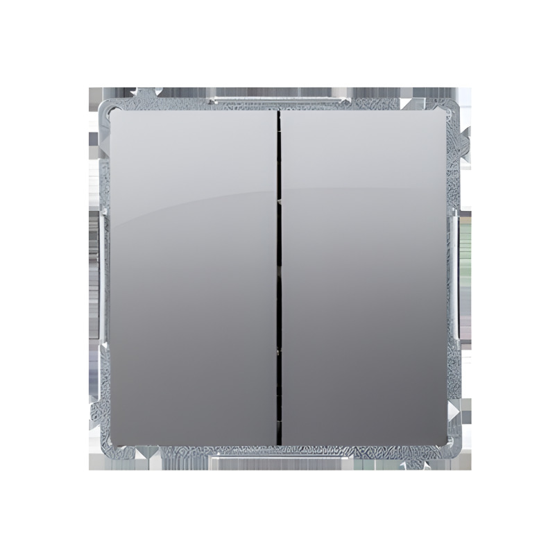 Přepínač střídavý SIMON BASIC BMW6/2L.01/X/21, 2 nás., LED podsv., ř.6So+6So, 10A/250V~, šr. sv., oc