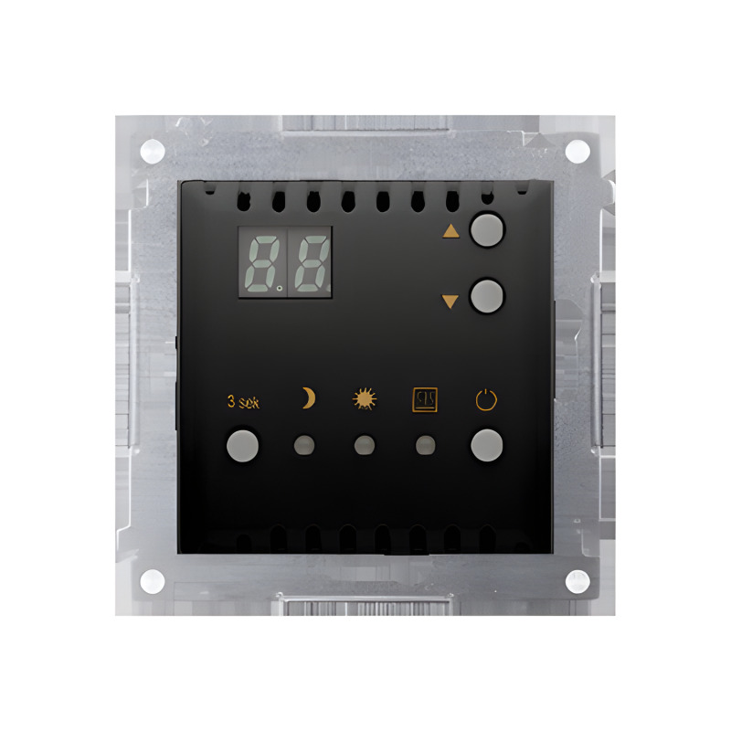 Termostat digitální SIMON 54 DTRNW.01/49, program. s vest. senz. tepl., černá mat metalíza