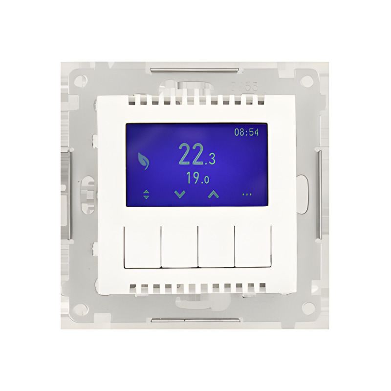 Termostat digitální SIMON 54 DETD1A.01/11, programovatelný (přístroj s krytem), bílá