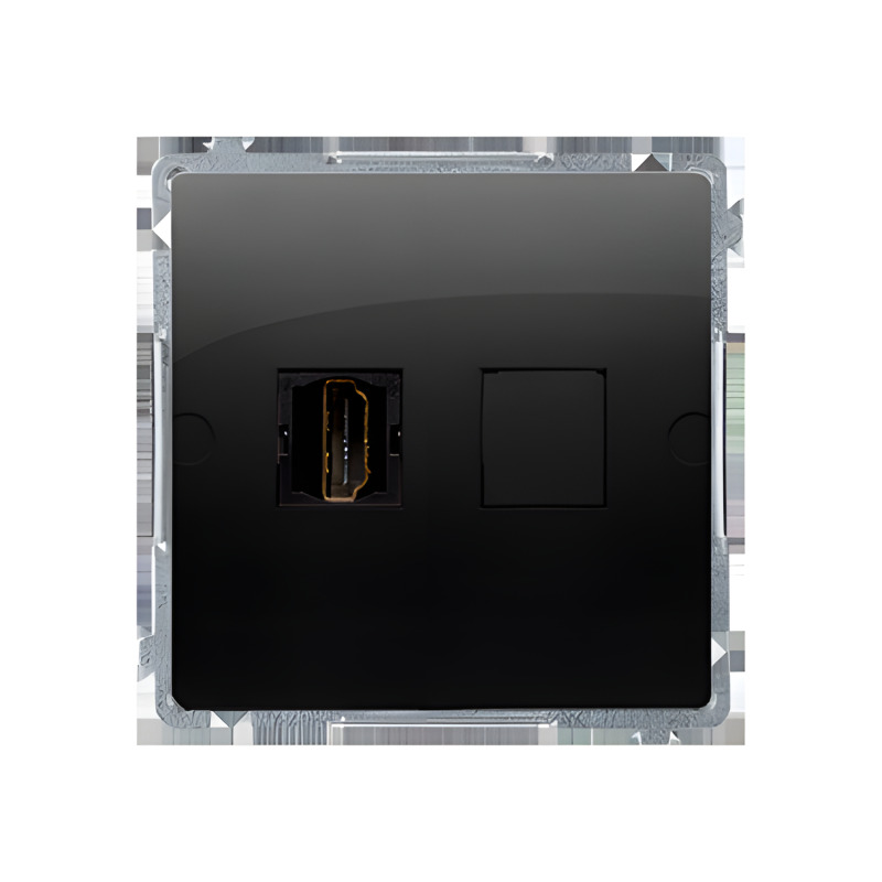 Zásuvka HDMI SIMON BASIC BMGHDMI.01/49, 1 násobná (přístroj s krytem), černá matná