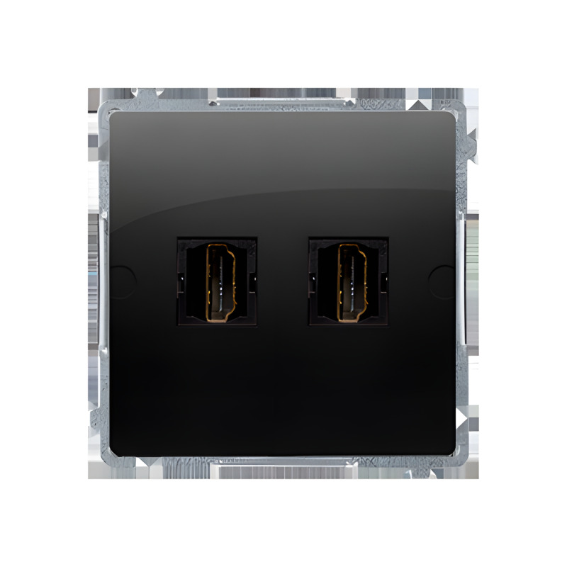Zásuvka HDMI SIMON BASIC BMGHDMI2.01/49, 2 násobná (přístroj s krytem), černá matná