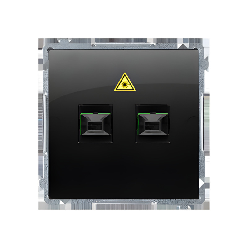 Zásuvka optická SIMON BASIC BMGS2.01/49, 2 násobná SC/APC (přístroj s krytem), černá matná