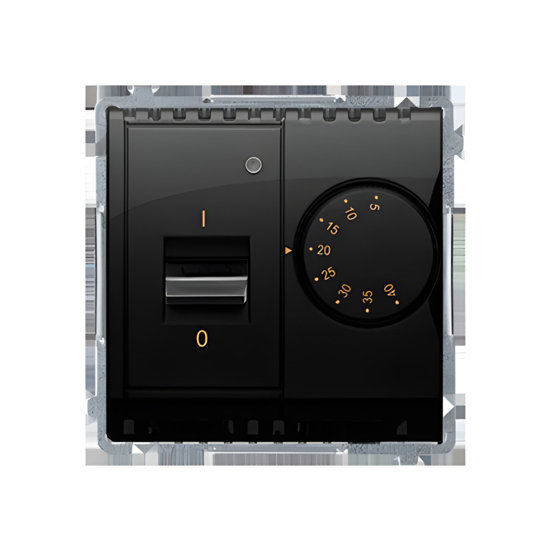 Termostat SIMON BASIC BMRT10W.02/49, s vnitř. tepl. senz., 16A/230V~, černá mat