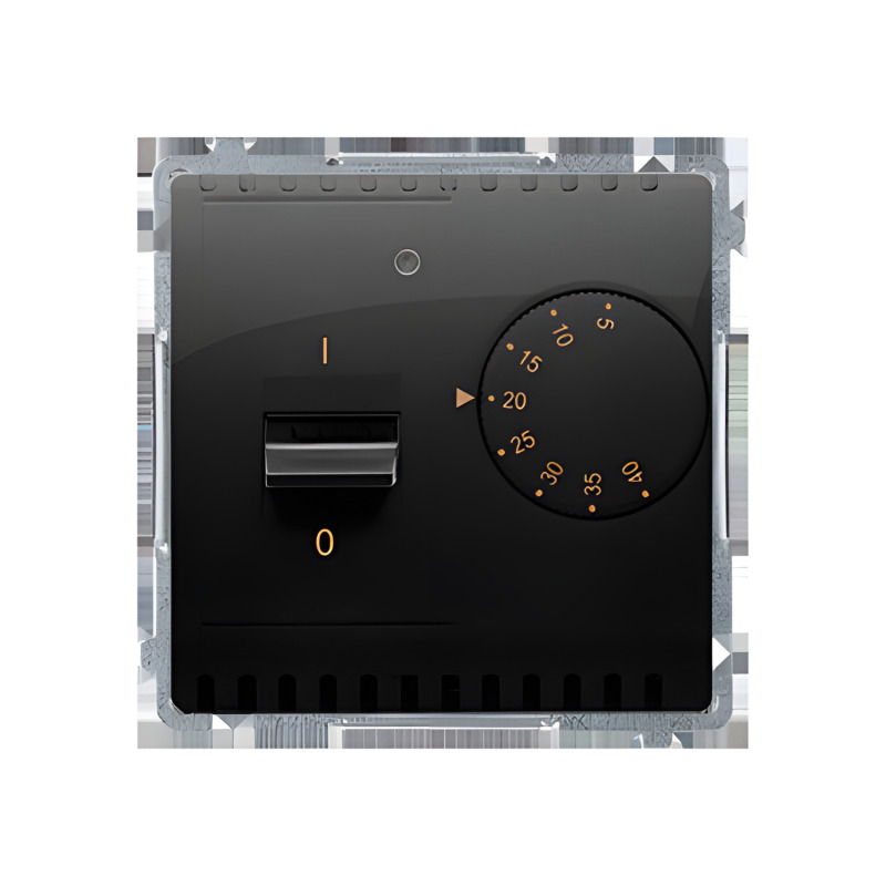 Termostat SIMON BASIC BMRT10ZS.02/49, s vněj. tepl. senz. NTC-03, 16A/230V~, černá mat