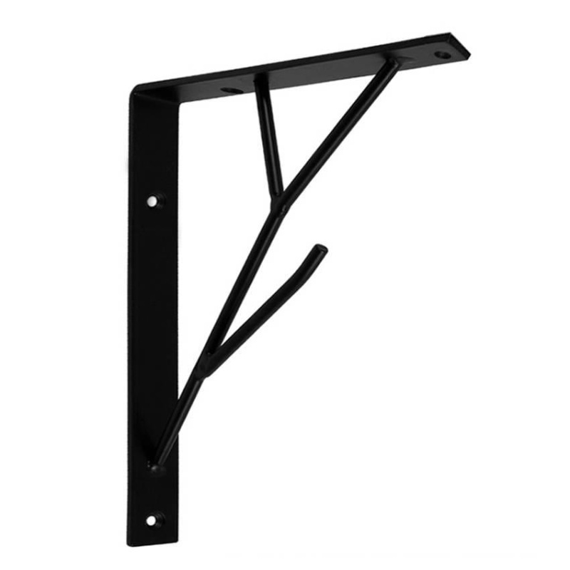 Konzola pod polici držák Loft Industrial Tree 20x71 cm černá matná