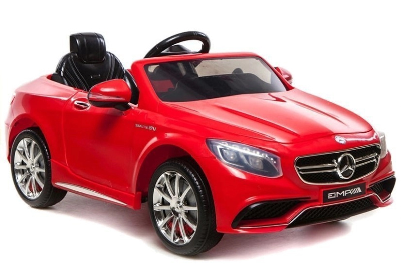 Lean Cars Mercedes S63 AMG elektrická jízda na autě gumová kola Kožená sedadla RC červená