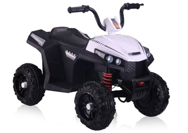 Dětský elektrický čtyřkolový quad, bílý