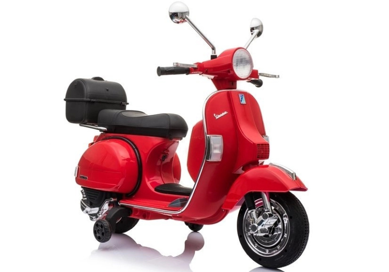 Dětský Akumulátorový Skútr Vespa Červený