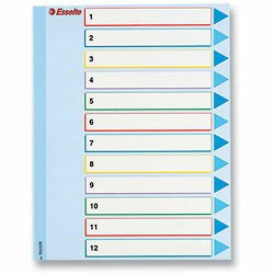 Esselte Mylar Maxi - papírový rozlišovač - 12 listů