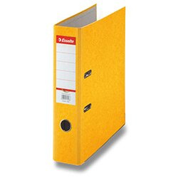 Pákový pořadač Esselte - A4, kartonový, hřbet 7,5 cm, žlutý