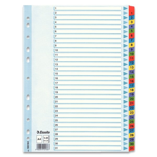 Rozlišovač Esselte Mylar 1 - 31, 31 listů ESSELTE