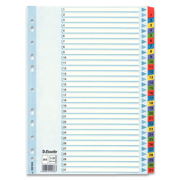 Rozlišovač Esselte Mylar 1 - 31, 31 listů ESSELTE