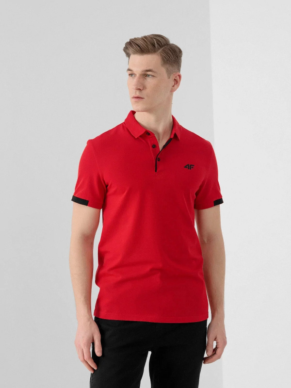 Pánské polo triko D4L20 TSM312 62S Červená - 4F červená vzor S