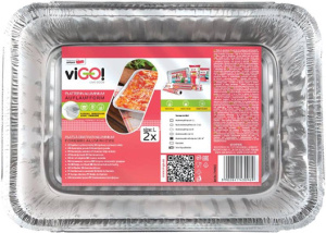 ViGO! grilovací a zapékací aluminiové misky, 27,5x18x4, 2 ks