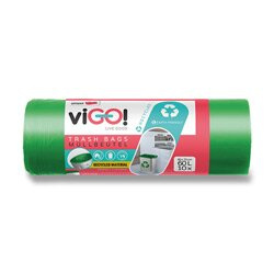 viGO! - barevné pytle na odpadky - 60 l, 10 ks, 30 mikronů, zelené